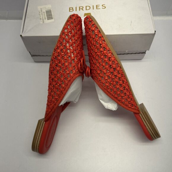 Birdie The Lovebird Open Weave Mule/Slide Flat Top Bow Red SZ 8 New in Box - Picture 3 of 7